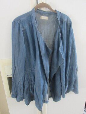 Altar'd State Open Front Cardigan jacket Denim Blue tencel blend s oversized m